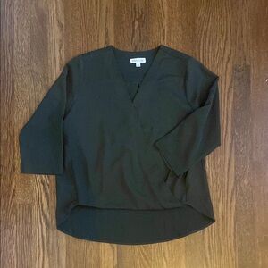 Olive V-Neck Blouse
